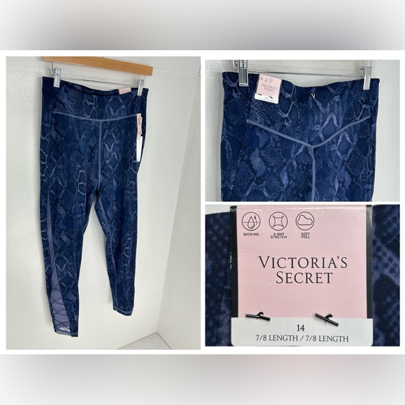 Victorias Secret Flow on Point Leggings Size 14 Snake Pattern‎ 7/8 Length Yoga - Picture 1 of 14